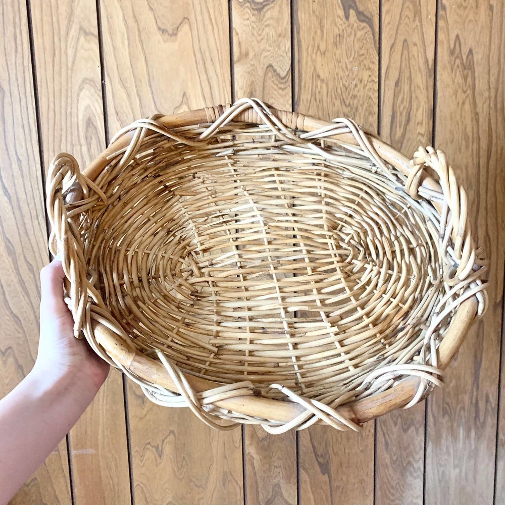 Boho Basket Tabletop Tray With Handles Home Decor